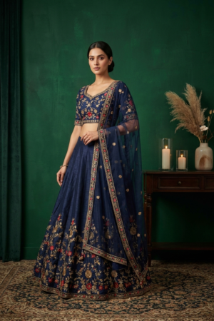 The Sapphire Midnight Lehenga
