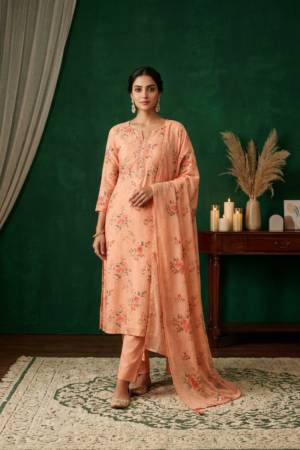 The Peachy Flora Kurta