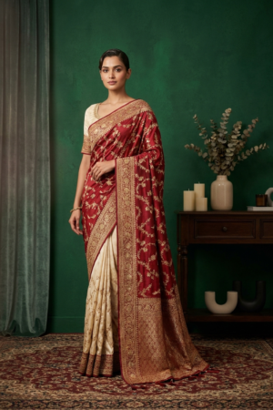 The Crimson Rose Banarasi