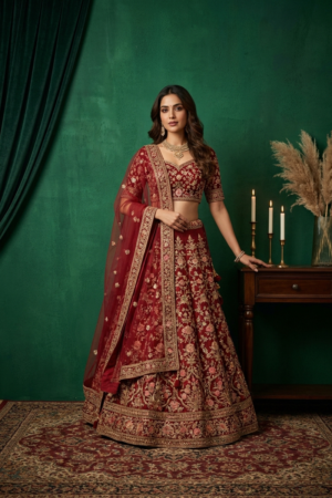 The Roseate Ruby Lehenga
