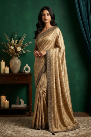 The Champagne Damask Saree