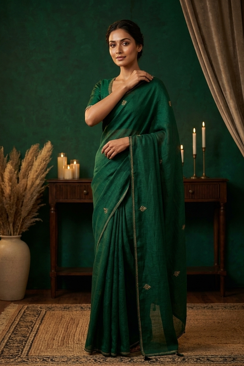 Designer Linen Saree