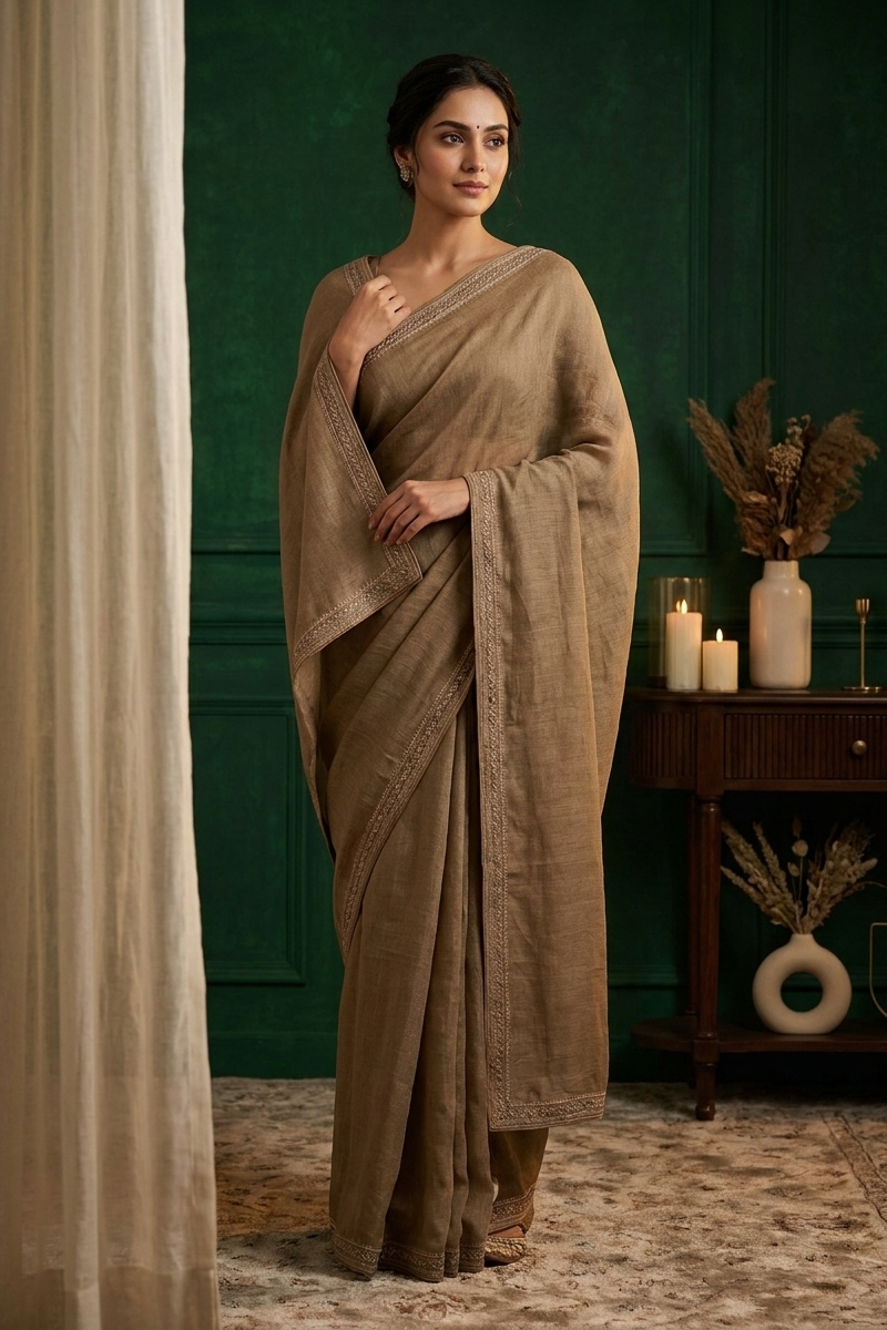 Premium Linen Saree