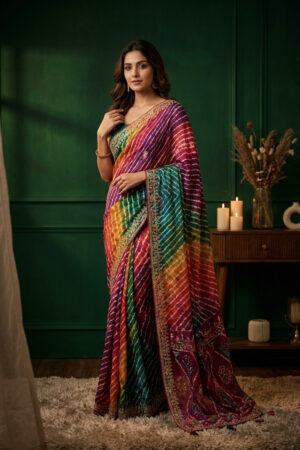 Elegant Leheriya Saree