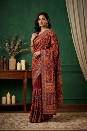 Elegant Phulkari Saree