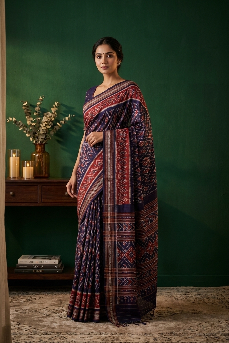 Elegant Ikkat Saree