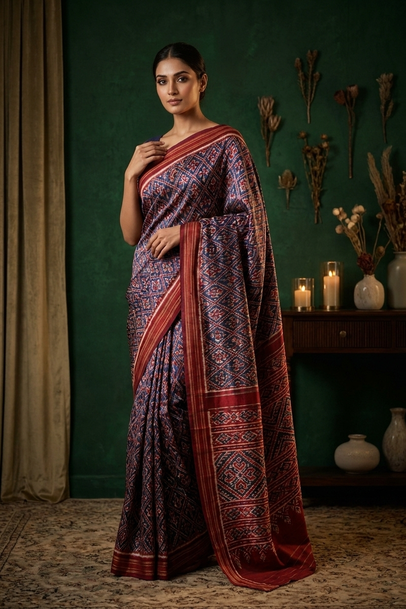 Designer Ikkat Saree