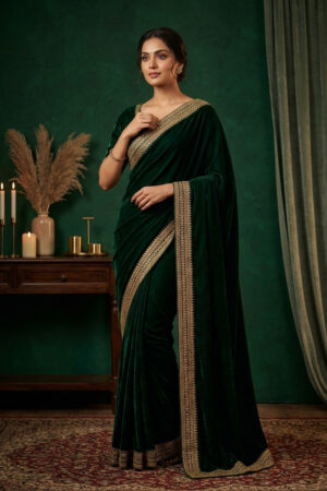 Designer Velvet Saree