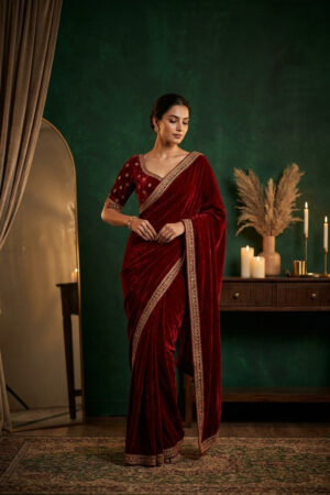 Premium Velvet Saree