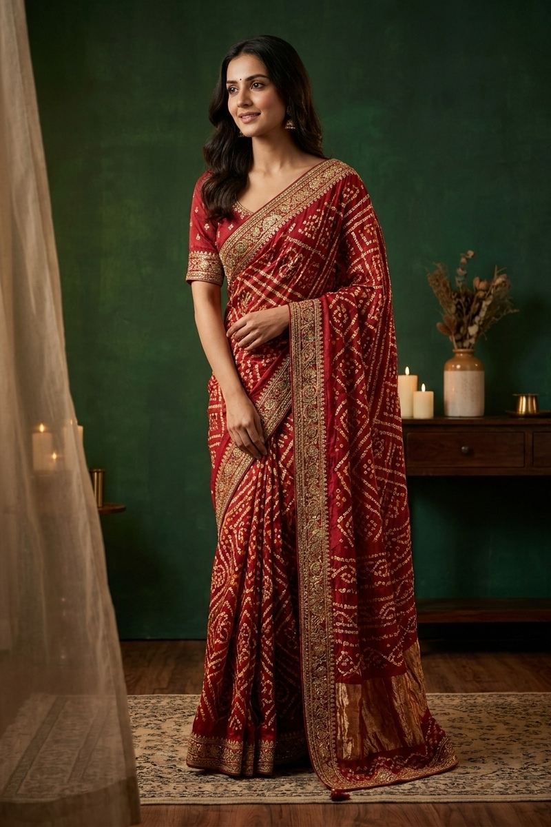 Designer Bandhani Saree