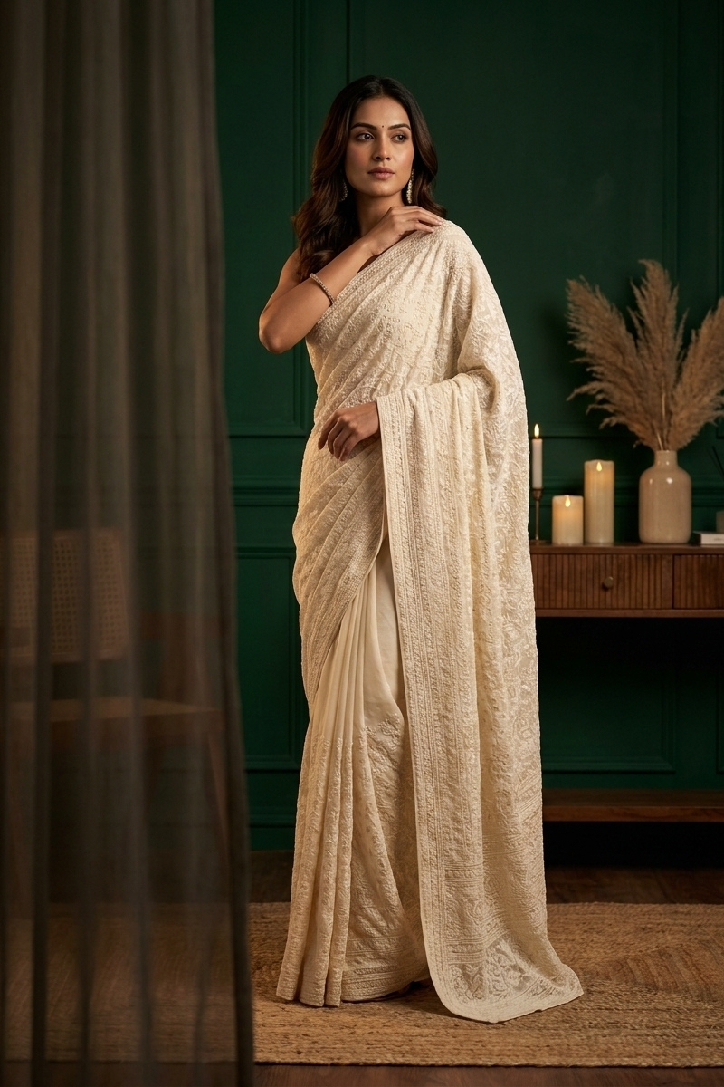 Royal Chikankari Saree