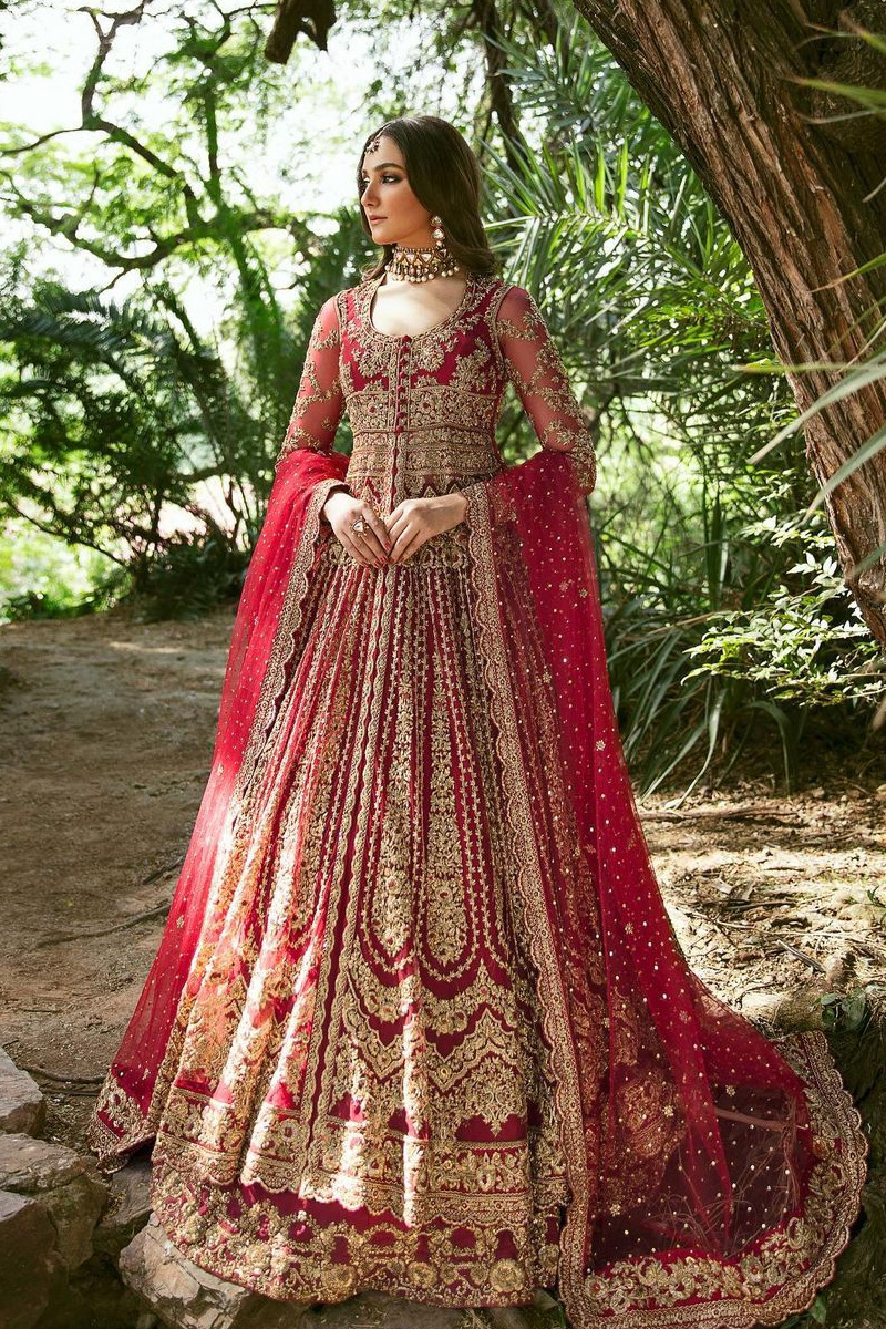Red & Green Traditional Lehenga