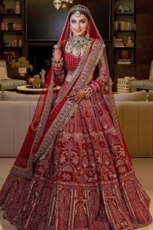 Deep Wine Bridal Lehenga