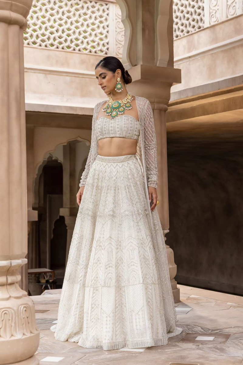 Royal White Party Wear Dress