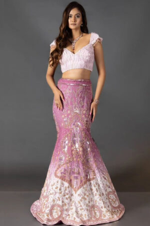 Pink Mermaid Style Cocktail Gown