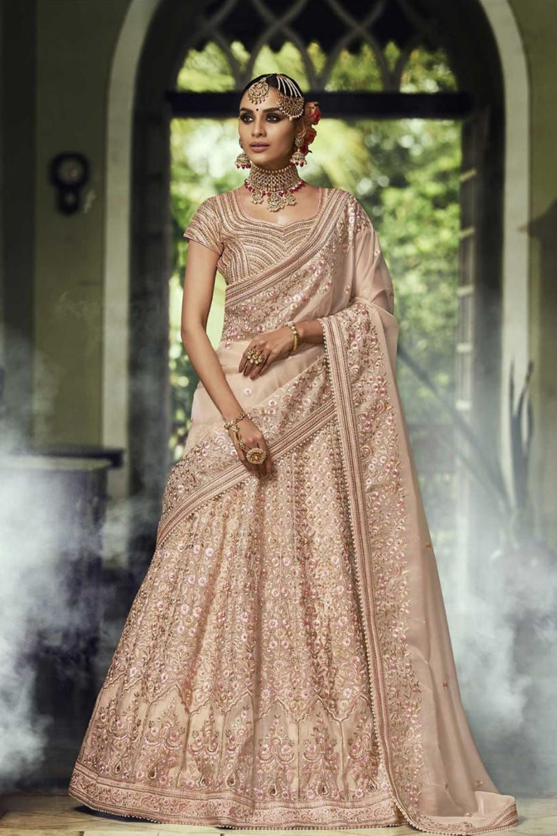 Blush Pink Party Wear Lehenga