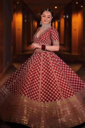 Royal Maroon Bridal Designer Lehenga
