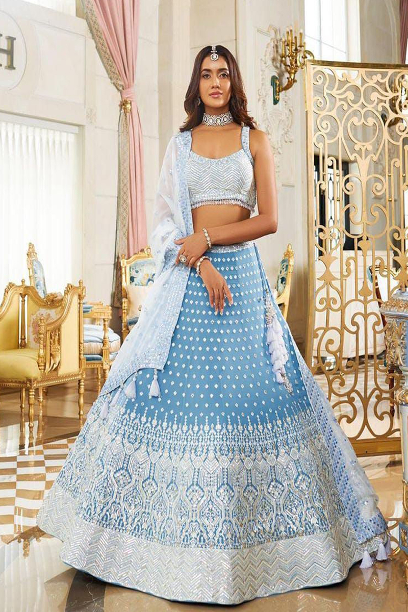 Sky Blue Ethnic Lehenga