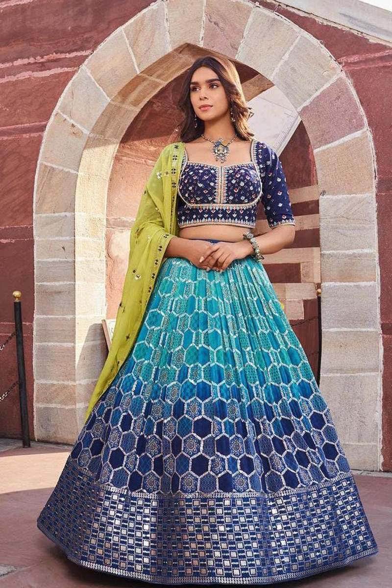 Royal Blue Ethnic Designer Lehenga