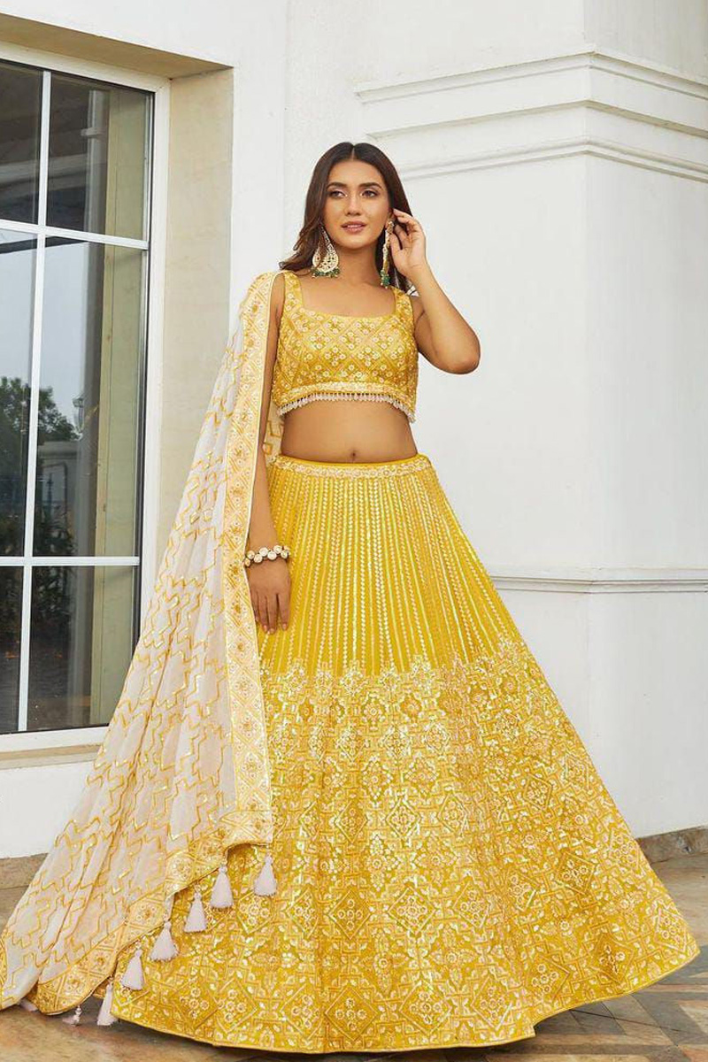 Pastel Yellow Haldi Outfit