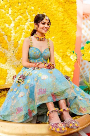 Pastel Multicolor Haldi Lehenga