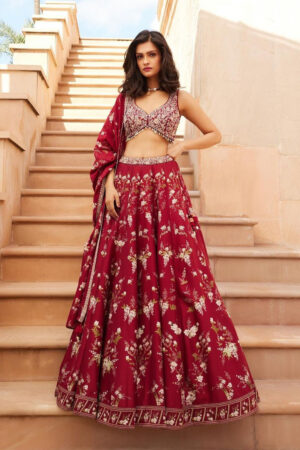 Royal Red Mehendi Bridal Lehenga