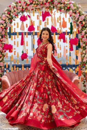 Classic Red Festive Lehenga