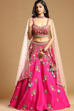 Hot Pink Sangeet Designer Lehenga