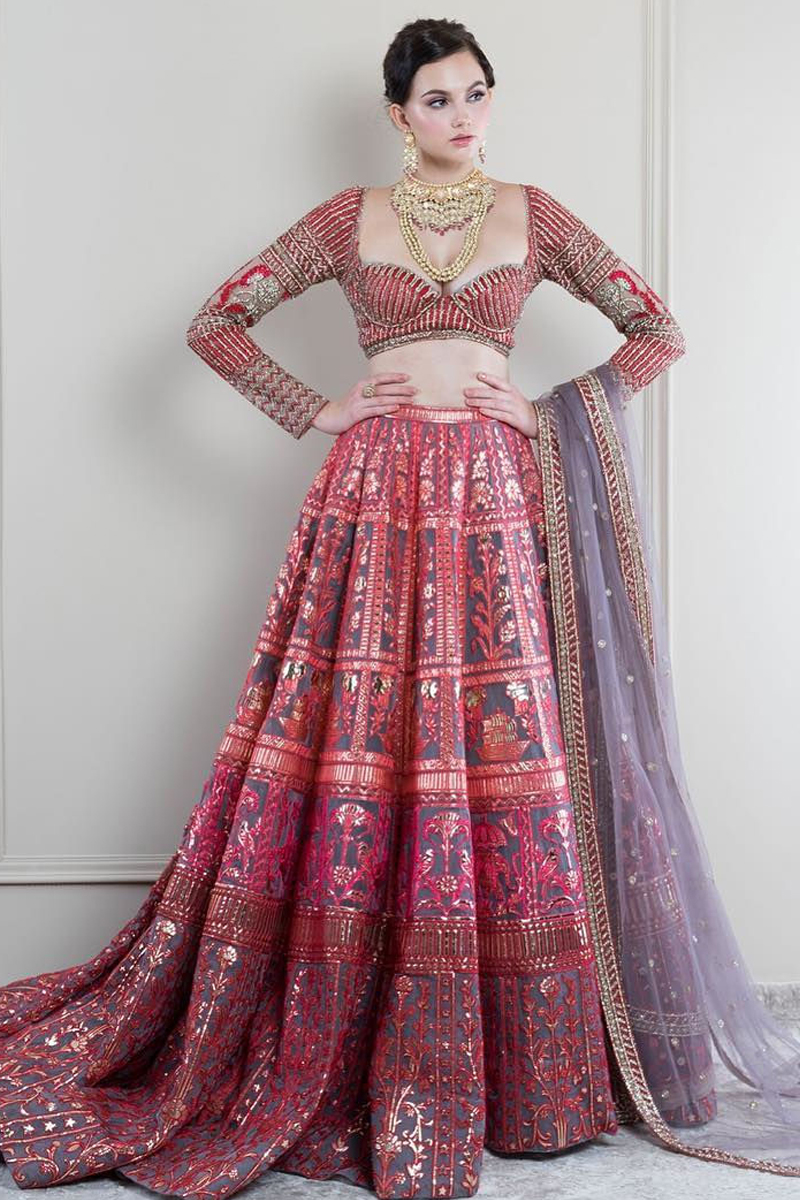 Pink Traditional Sangeet Lehenga