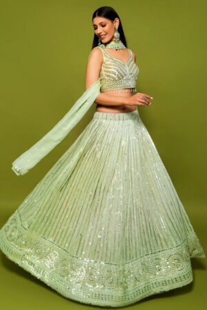 Mint Green Festive Lehenga