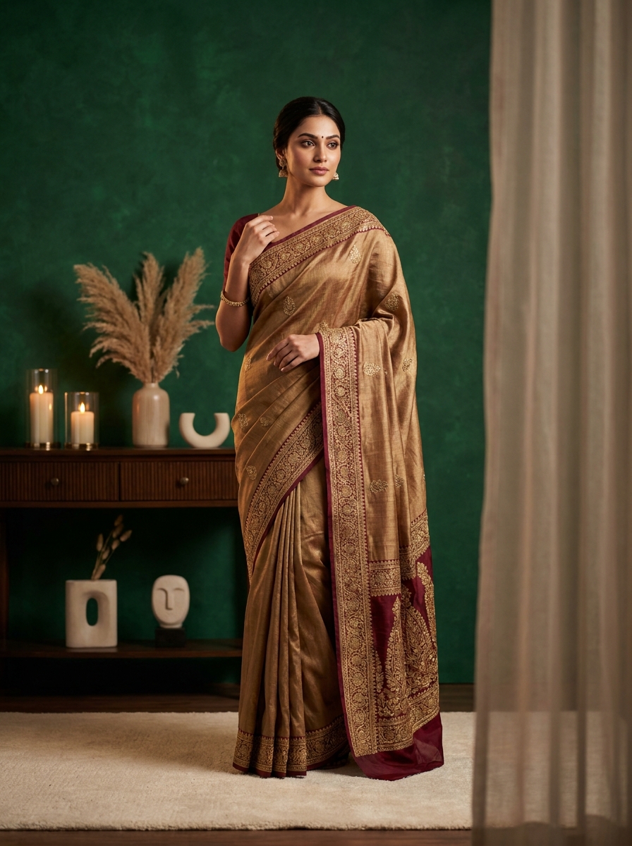 Woman_in_Tussar_Silk_Saree_202605131733 (2)